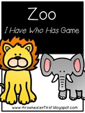First Grade Vocabulary:  I Have, Who Has: Zoo
