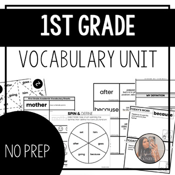 Preview of First Grade Vocabulary Unit - Speech Therapy - Language