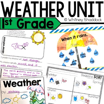 Preview of Seasons & Weather Patterns First Grade Science Unit Activities on Cause & Effect