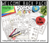 First Grade Welcome Back Pack