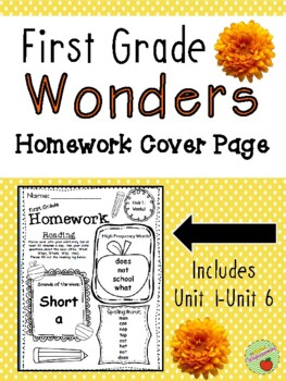 first grade homework cover page