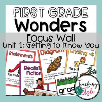 Preview of First Grade Wonders Unit 1 Focus Wall