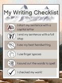 First Grade Woodland Themed Writing Checklist
