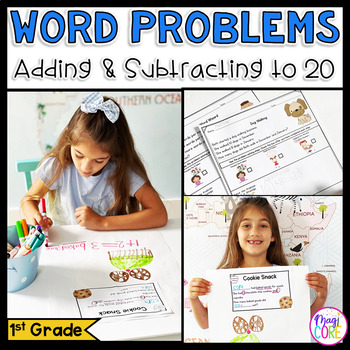 Preview of Addition & Subtraction Word Problems within 20 1st Grade Worksheets Anchor Chart