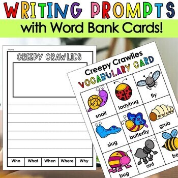 Preview of FREE Differentiated Writing Prompts with Word Bank and Pictures - 1st, 2nd, 3rd