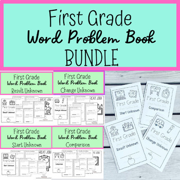 Preview of First Grade Word Problems Booklet Bundle