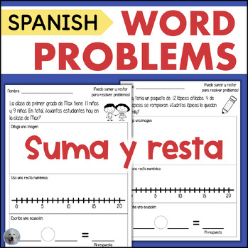 Preview of SPANISH Word Problems 1st Grade - Suma y Resta - Addition & Subtraction