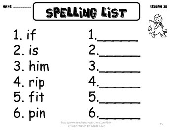 First Grade Word Study/Spelling: 1st 9 Weeks by Robin Wilson First ...