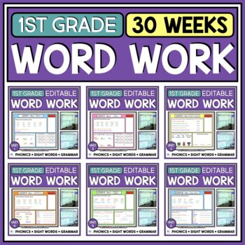 Preview of First Grade Word Work Activities And Phonics Games For The Year