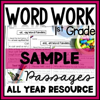 Preview of First Grade Word Work | Science of Reading | Digital Option - Free Sample