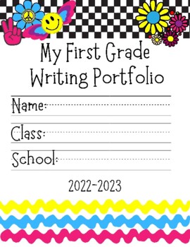 First Grade Writer's Workshop Writing Portfolio - Groovy 70's Design