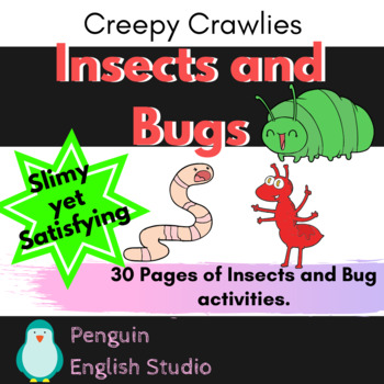 Preview of First Grade Writing Center | Insects and Bugs Activity Pack | ELA/ESL/EFL/ELL