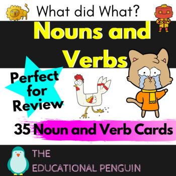 Preview of First Grade Writing Center | Nouns and Verbs | BOOM CARDS | ELA/ESL/EFL/ELL