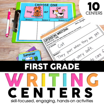 Preview of First Grade Writing Centers - Fun Writing Activities