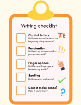 Preview of First Grade Writing Checklist