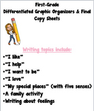 First-Grade Writing Differentiated Graphic Organizers