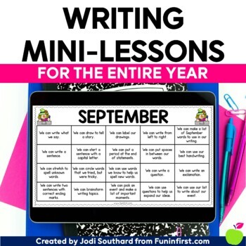 Preview of First Grade Writing Lessons | Daily Writing Practice Journals | Yearlong Bundle