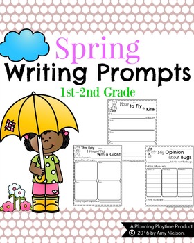 Preview of First Grade Writing Prompts - Spring
