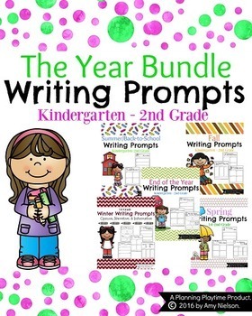 First Grade Writing Prompts - The Mega Bundle by Planning Playtime