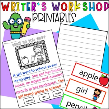 Preview of First Grade Writing Prompts and Worksheets for Writer's Workshop