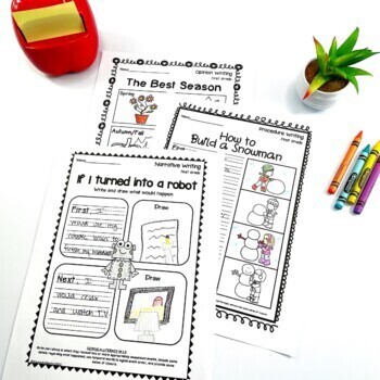 First Grade Writing Worksheets/Prompts Bundle (Opinion ...