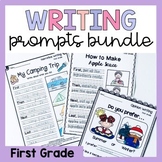 First Grade Writing Prompts Bundle - Opinion, Narrative, Informational, How To