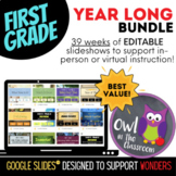 First Grade YEAR LONG BUNDLE Google Slides™ Powerpoint Ali