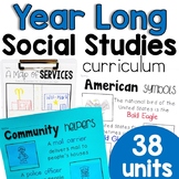 First Grade Year Long Social Studies Click-and-Print Curri