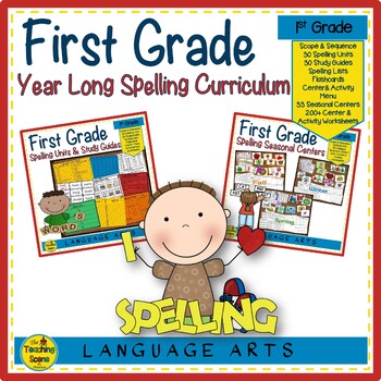 First Grade Year Long Spelling Curriculum Units & Centers Bundle