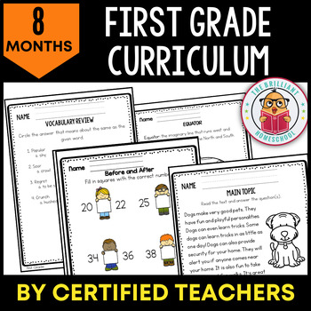 Preview of First Grade Yearlong Curriculum | Math, Language Arts, and Science All-In-One