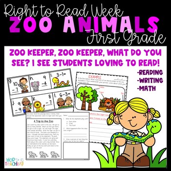 Preview of First Grade Zoo Themed Unit (Right to Read Week)