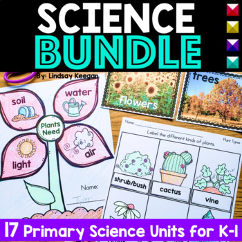 Preview of 1st Grade and Kindergarten Science Activities and Worksheets Year Long Bundle