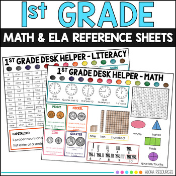 First Grade Math And Literacy Reference Sheet By Aloha Elementary