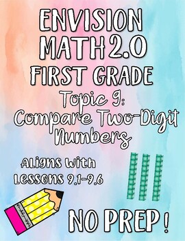 Preview of First Grade enVision Math 2.0 Topic 9 No Prep Print And Go