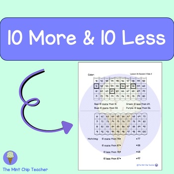 Preview of iReady First Grade Lesson 26: 10 More and 10 Less - 2024
