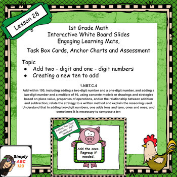 Preview of First Grade iReady Ⓡ Math Unit 4 Add Two-digit and One-digit Numbers 