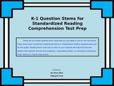 First Grade Question Stems for Reading Comprehension Tests