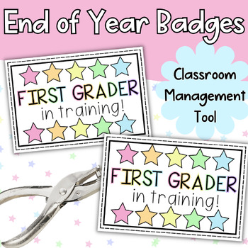 Preview of First Grader in Training Printable Badges/Punch Cards