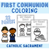 First Holy Communion Coloring | Catholic Sacrament | First