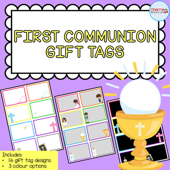 Preview of First Holy Communion Gift Tags EDITABLE
