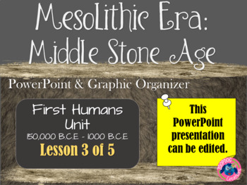 Preview of First Humans: Mesolithic Era - Middle Stone Age POWERPOINT