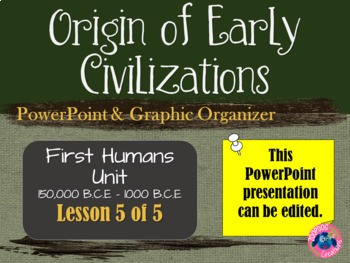 Preview of First Humans: Origin of Early Civilizations POWERPOINT