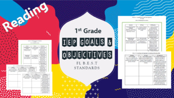 Preview of First Grade IEP Goals and Objectives (FL B.E.S.T. Standards 2022)
