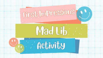 Preview of First Impressions ASL Mad Libs
