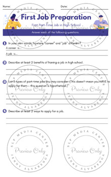 Preview of First Job Prep (Follow-up Worksheet)