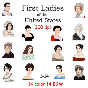 Preview of First Ladies of the United States 1-14 clip art