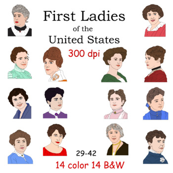Preview of First Ladies of the United States 29-42 clip art
