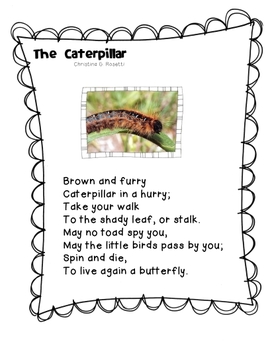 Preview of First Language Lessons "The Caterpillar" Poetry Notebook