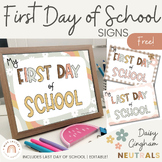 First & Last Day of School Posters | Daisy Gingham Neutral