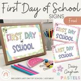 First & Last Day of School Posters | Daisy Gingham Pastel 